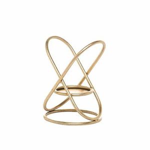 Portavelas artístico de metal dorado con patrón de hojas adecuado para cenas románticas, bodas y exhibiciones de decoración del hogar - Product Image 1