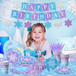 Vajilla Desechable para Fiesta <span class=keywords><strong>Frozen</strong></span>, Pancarta <span class=keywords><strong>de</strong></span> Fiesta Azul con Copos <span class=keywords><strong>de</strong></span> Nieve y País <span class=keywords><strong>de</strong></span> las Maravillas Invernal para Decoraciones <span class=keywords><strong>de</strong></span> Fiesta <span class=keywords><strong>de</strong></span> Navidad y Cumpleaños <span class=keywords><strong>de</strong></span> Invierno - Product Image 2