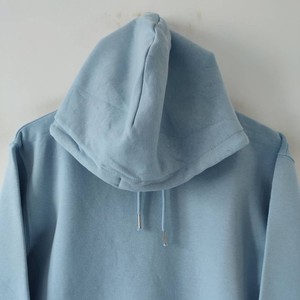 Sweats à capuche bleu clair de qualité supérieure pour hommes femmes vente en gros sweat à capuche thermique en polaire fermeture éclair anti-rétrécissement logo personnalisable - Product Image 4