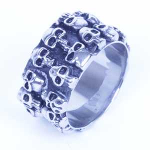 Bague de motard élégante en acier inoxydable pour homme, taille unique (9-14) avec incrustation, bagues tendance pour garçons - Product Image 4