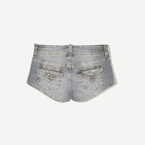 Pantalones cortos de mezclilla de alta calidad para mujer con bolsillos con solapa Venta al por mayor Nueva moda Personalice su diseño Pantalones cortos de mujer Ropa de calle de verano - Product Image 5