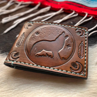 Dompet Kulit Sapi Premium Unisex Mewah dengan Penjepit Uang Berkualitas Tinggi, Lapisan Dalam Asli Berukir Tangan, Motif Bulu Berkuda