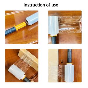 खिंचाव रैप रोल 80 गेज 5x500 फीट मिनी सिकुंक खिंचाव फिल्म औद्योगिक शक्ति नियंत्रण के साथ साफ प्लास्टिक रैप - Product Image 4