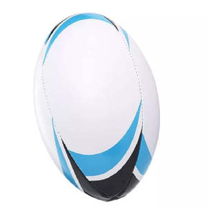 Ballon de rugby en gros avec impression personnalisée fabriqué en usine Ballon de rugby en cuir pur à usage intensif pour sports d'extérieur pour adultes - Product Image 5