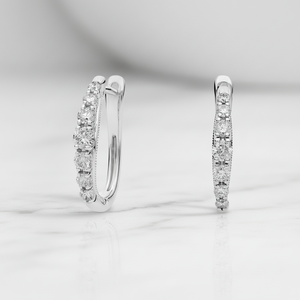Trendy Moissanite <b>Diamond</b> Huggie Hoop <b>Earrings</b> 925 Silver Single Row Dainty Circle 7 Stone <b>Earrings</b> Everyday Jewellery For Women - Product Image 1
