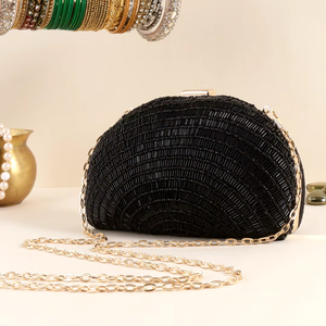 Alta calidad elegante fiesta desgaste embrague forma ovalada con marco de latón pesado bordado a mano moda para fiesta y funciones - Product Image 1