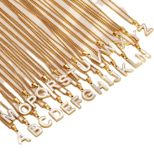 <span class=keywords><strong>สร้อย</strong></span>คอจี้ตัวอักษรภาษาอังกฤษ 26 ตัว ชุบทอง ดีไซน์ทันสมัย ฉลองครบรอบ ประดับเปลือกหอยสีขาว พร้อมโซ่สแตนเลสสตีล 316L รูปทรงกากบาท - Product Image 1