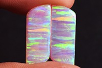 Opale de feu bleue en gros, cabochon en pierre naturelle, pierre précieuse polie, taille 17x7x2 MM, pour la fabrication de bijoux, paire de pierres précieuses en vrac