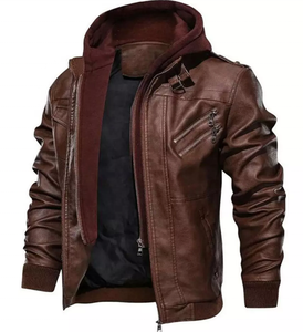 Chaqueta de Cuero de Diseño de Moda de Alta Calidad para Hombre, Chaqueta de Cuero de Motociclista para Hombre, Chaqueta de Cuero para Hombre - Product Image 4