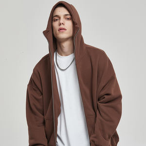 Sweat à capuche personnalisé de haute qualité, poids lourd, surdimensionné, vintage, délavé à l'acide, sweat à capuche avec fermeture éclair complète, sweats à capuche brodés vierges pour hommes - Product Image 4
