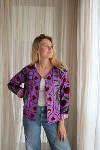 Chaqueta Bomber de Invierno Atractiva, Bordada a Mano, de Punto Suzani, para Mujer, Primavera, Algodón Ecológico, Estilo Bohemio Gitano, Crewel - Product Image 2