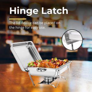 Top Seller Stainless Steel <b>Chafing</b> <b>Dishes</b> for <b>Buffet</b> Roll Edge Designed <b>Chafing</b> <b>Dish</b> <b>Buffet</b> <b>Set</b> Food Warmers for Parties - Product Image 3