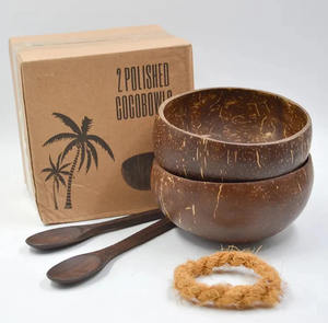 Ensemble de bols à noix de coco naturelle pour une alimentation saine et écologique avec cuillère fabriqué au Vietnam - Product Image 1