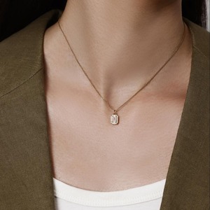 Pristine Emerald Diamond Halo Necklace 0.68 Ct D-F VVS1-VS2 Lab Grown Diamond In 18K Yellow <b>Gold</b> For Daily Wear Anniversary Gift - Product Image 3
