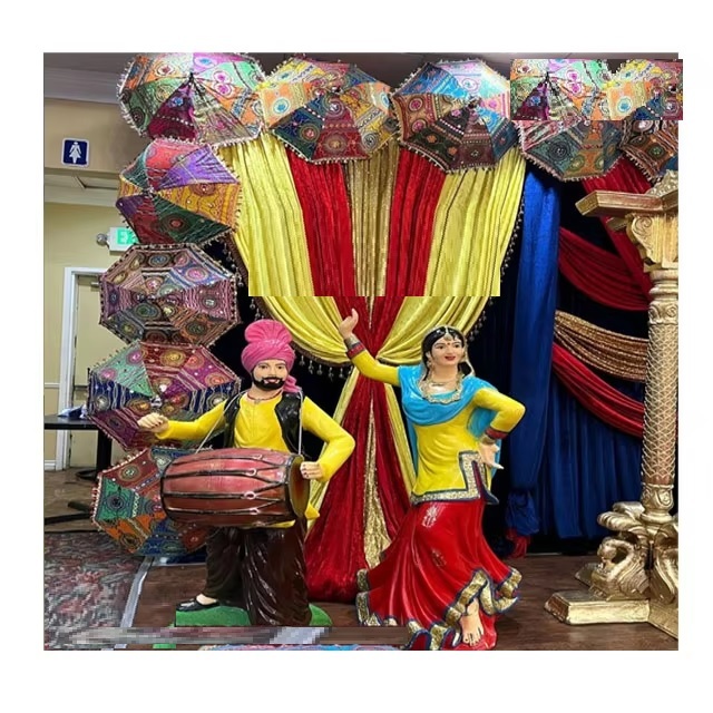 Classic Bhangra Dhol Handcrafted Indian Musical Drum