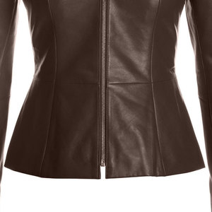 Vestes en cuir pour femmes personnalisées avec design ajusté Vêtements d'extérieur en cuir de qualité supérieure pour le quotidien Vestes pour femmes personnalisées - Product Image 5