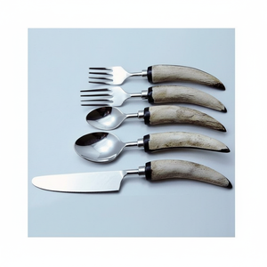 Ensemble de couverts en acier inoxydable écologique avec manche en résine de luxe pour la maison et l'hôtel, passe au lave-vaisselle, durable - Product Image 3