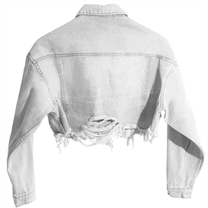 Chaqueta de mezclilla teñida lisa de otoño para mujer Chaqueta de mezclilla de precio de fábrica al por mayor personalizada Chaqueta de mezclilla de punto de otoño estándar para mujer - Product Image 6