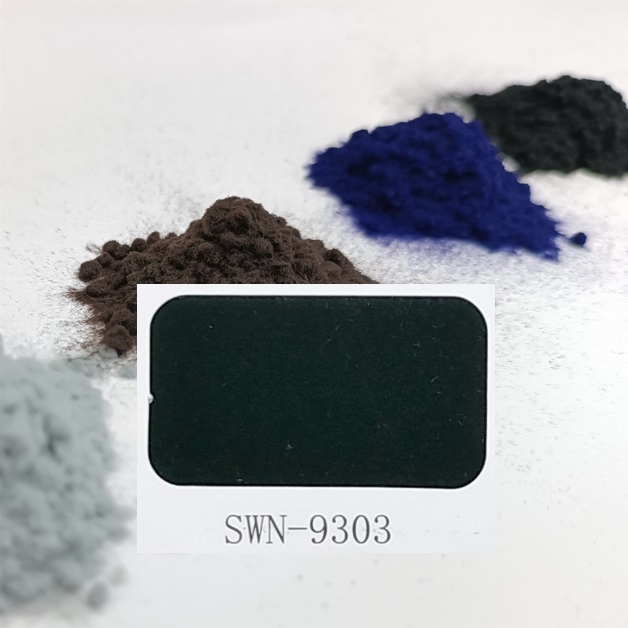 Manufacture Nylon Pile SWN 0.6mm 1.5D Electrostatic velvet flocking powder SWN-9303 Dark Green