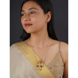 สร้อยคอจัดดาวสีขาวชุบทองคำขาวประดับเพชร ไข่มุก และเพทาย พร้อมตะขอ/โซ่ สไตล์คลาสสิกทันสมัย รุ่น MN141Y - Product Image 1