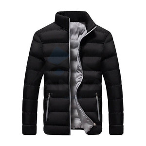 Chaqueta acolchada para hombre con logotipo personalizado al por mayor, acolchado no elástico, calidez, aislamiento de plumas, diseño brillante de abrigo de burbujas con cremallera - Product Image 2
