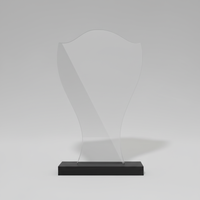Trophée en acrylique durable Mukesh Enterprise Crest Wave, lettres gravées et imprimées en typographie, récompense élégante pour reconnaissance