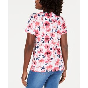 Top Henley da donna Karen Scott traspirante rosso XS con stampa - Product Image 2