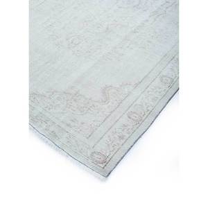 Tapis en laine noué à la main vintage ivoire Pae-1492 pour la maison, motif médaillon rectangulaire abstrait pour salon, couloir, entrée - Product Image 2