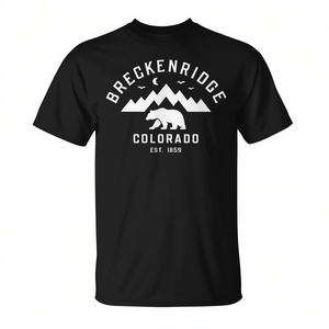 T-shirt souvenir moderno per escursioni in montagna Breckenridge Co Bear Mountain, T-shirt promozionale dal design moderno - Product Image 2
