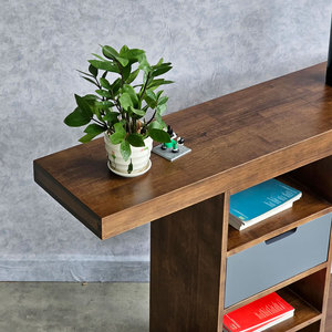 Contemporary Minimalist Accent <b>Console</b> <b>Table</b> with Drawers 110x30x85cm Rubber Wood CST063 - Product Image 6