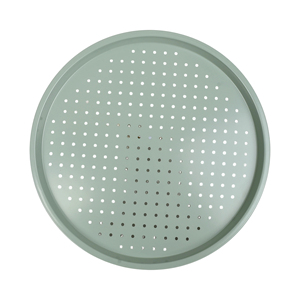 Bandeja para hornear <span class=keywords><strong>pizza</strong></span> de acero al carbono, circular, profunda, antiadherente, para horno de cocina, redonda, con orificios - Product Image 1
