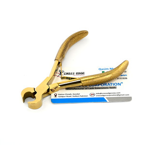 New arrival Hair Extension Bond <b>Cutter</b> Plier Keratin Hair stylist tools Double Spring with case gold color for Smooth Cutting - Product Image 1