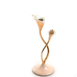 Centre de table de mariage, décoration en or rose, porte-bougie design, finition brillante, support votif populaire, décoration d'intérieur - Product Image 1