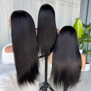 Peluca de Cabello Humano Liso Transparente HD, Color Negro Natural, Cabello Suave y Liso, Peluca con Frente de Encaje 13x4 13x6, Densidad Completa - Product Image 6