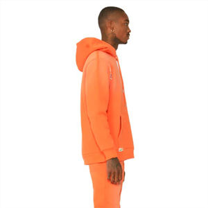 Conjunto Deportivo Personalizado con Estampado de Salpicaduras de Pintura Naranja, Sudadera con Capucha y Pantalones de Chándal de Forro Polar para Hombre, Ropa Deportiva de Dos Piezas - Product Image 6