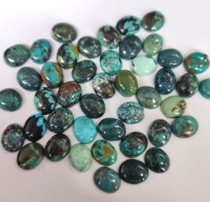 Cabochon Ovale Turquoise Tibétaine Naturelle 6x8mm Qualité Supérieure-Ovale Turquoise Tibétaine Lâche - Product Image 5