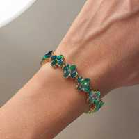 Bracelet tennis de luxe floral en opale noire éthiopienne Multifire, en argent sterling 925 plaqué or 14 carats, certifié GIA