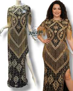 Vestidos de Noche de Lujo Estilo Imperio con Bordado de Cuentas de Cristal, Silueta en Línea A hasta el Suelo para Fiestas de Mujeres - Product Image 3