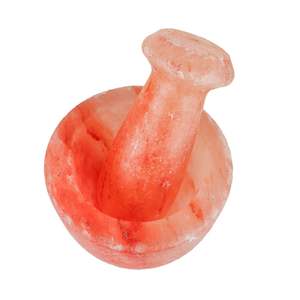 Mortero y Maja de sal rosa del Himalaya hechos a mano, reutilizables y no tóxicos para triturar/mezclar especias, hierbas, semillas en la cocina - Product Image 5
