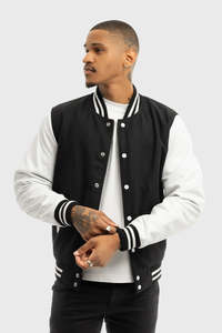 Slim Fit Men Clothing Winter Blank Varsity Jacket Adult Size Custom <b>Logo</b> Plain Letterman Baseball Jackets for Men - Product Image 5
