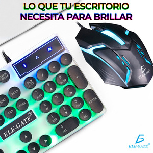 Kit Tastiera e Mouse da Gaming Illuminati a LED RGB, 104 Tasti, Meccanici, Ergonomici, Connessione USB Cablata, Impermeabili, con Caratteristiche in Metallo - Product Image 4