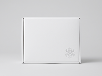 Boîte cadeau personnalisée de Noël blanche gaufrée avec insert en mousse, design minimaliste pour flacon de vitamines