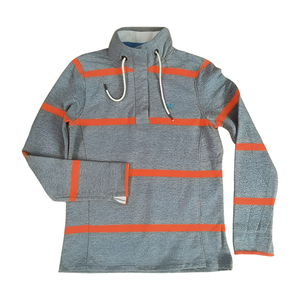 เสื้อโปโลแขนยาวผ้าฝ้ายย้อมสีสำหรับผู้ชายเสื้อโปโลแบบมีเชือกผูกคอสูงและกระเป๋าที่มีกระดุม - Product Image 1