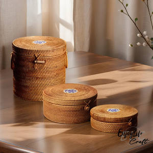 Cesta de almacenamiento de ratán de alta calidad, cesta de ratán para vajilla hecha a mano de Vietnam - Product Image 3