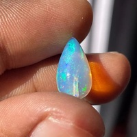 Opale naturelle éthiopienne transparente de 3 carats, taille cœur, cabochon, pierre précieuse en vrac, effet multicolore pour la fabrication de bijoux