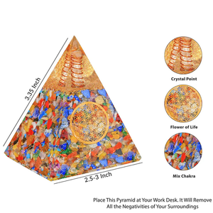 Kim tự tháp năng lượng <span class=keywords><strong>Chakra</strong></span> <span class=keywords><strong>orgone</strong></span> với mặt dây chuyền vòng cổ | Bộ Pha Lê siêu hình | công cụ Thiền & Chữa Bệnh - Product Image 4