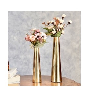 Florero de metal hecho a mano indio oro brillante diseño personalizado estilo precio bajo boda ocasión maceta con alta demanda - Product Image 3