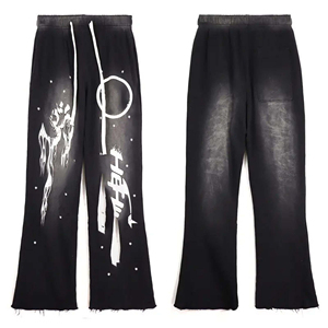Pantalon de survêtement tactique décontracté pour homme, design personnalisé, en velours côtelé uni anti-plis, taille haute élastique, délavage vieilli, collection automne - Product Image 2