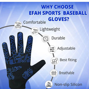 Gants de baseball avec confort supérieur et coupe longue durée Gants de frappeur tout usage pour une utilisation en intérieur et en extérieur - Product Image 5