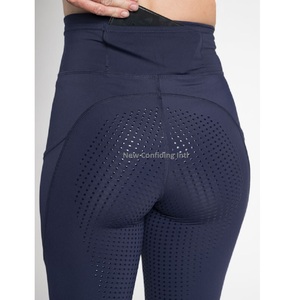 Mallas de caballo de lujo a la moda ecuestre OEM para mujer, pantalones de montar elegantes, mallas de montar a caballo personalizadas con bolsillos para teléfono - Product Image 2